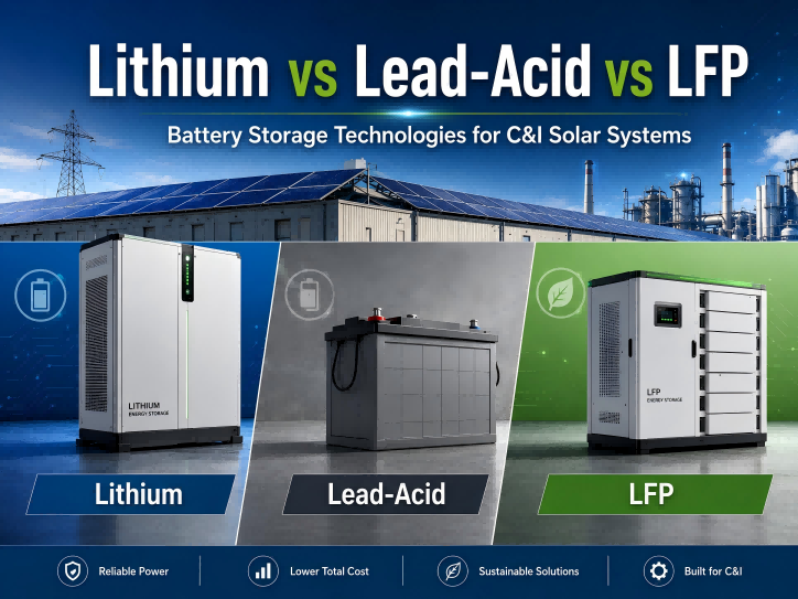 Lithium vs Lead-Acid vs LFP | Battery Storage Technologies for C&I Solar Systems